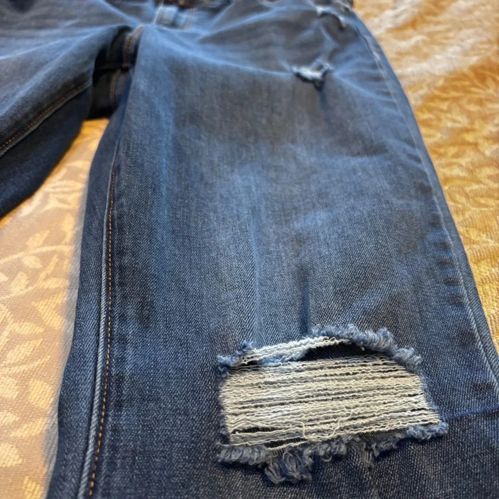 Old Navy Power Slim Straight‎ Jeans Womens 4 Distressed Mid Rise Denim (A1)